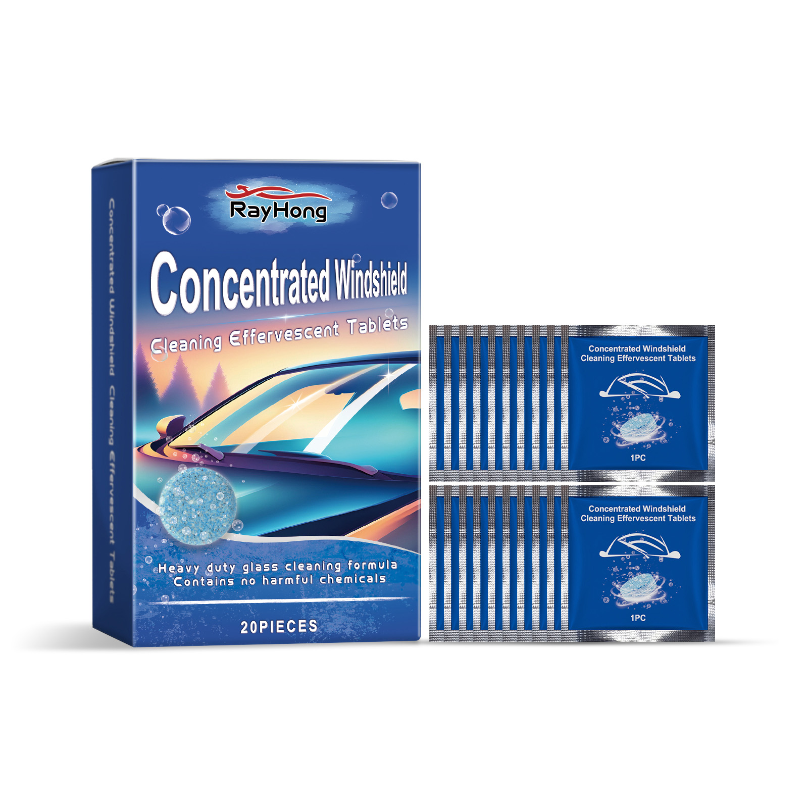 Rayhong Windshield Cleaning Tablets Car Windows Waterproof A