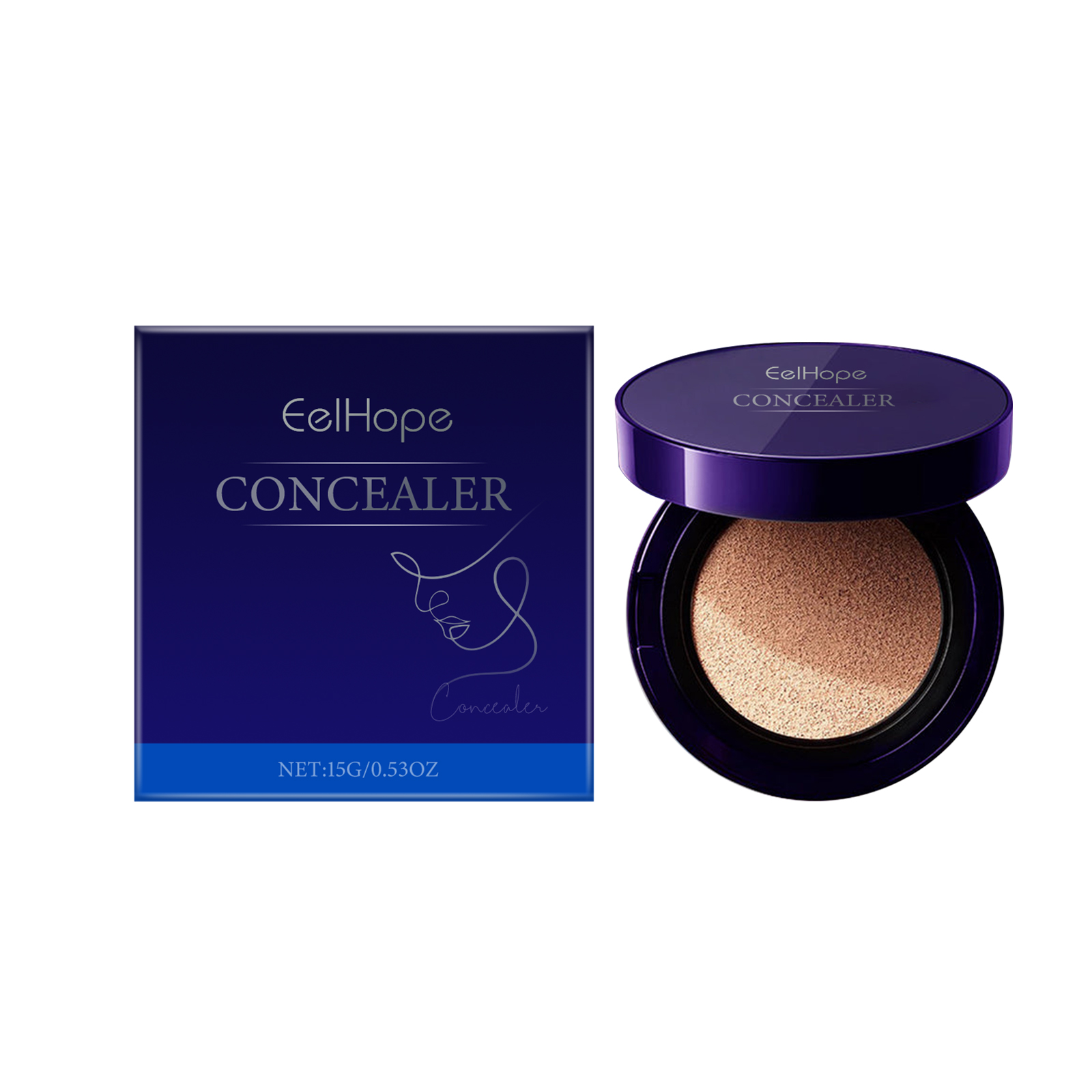 Eelhope Concealer Foundation Air Cushion Moisturizing Easy Concealer Brightening Face Light Base