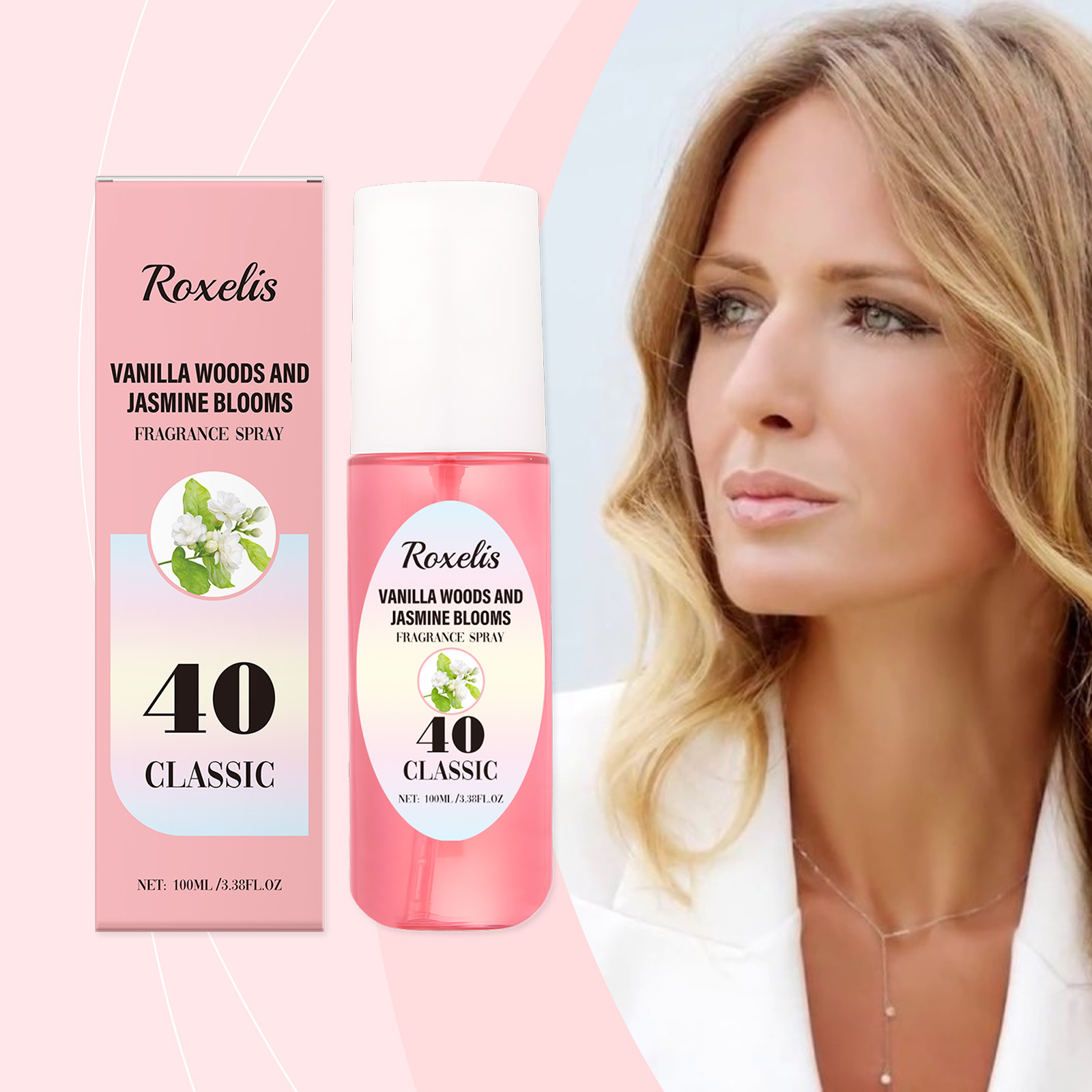 Roxelis jasmine spray in a personal-care setting