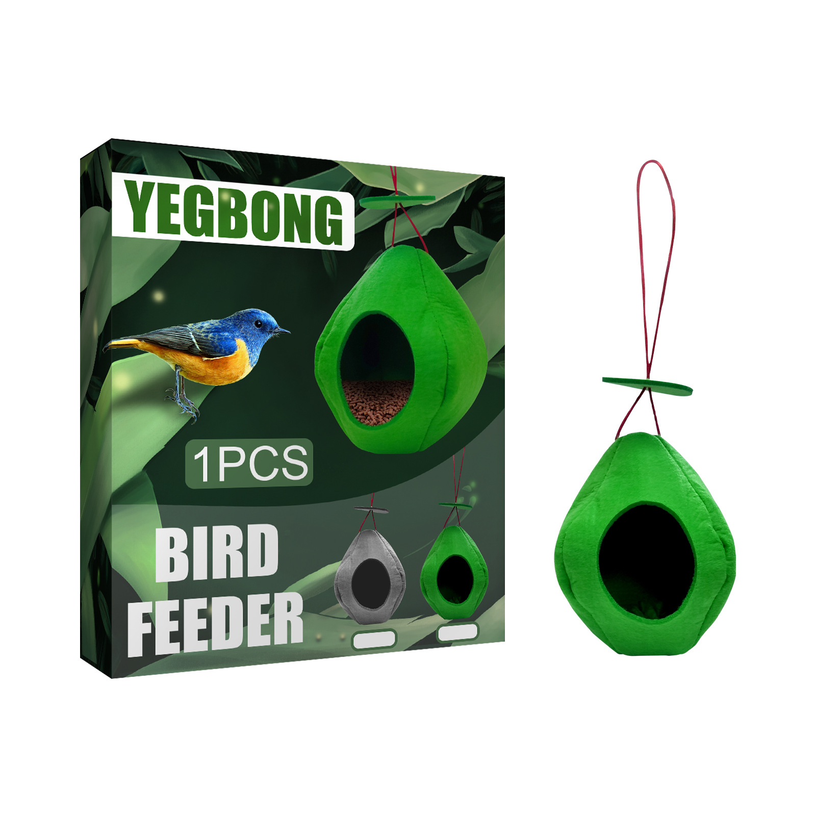 Yegbong Bird Feeder Hanging Felt Cloth Bird Feeder Wild Balc