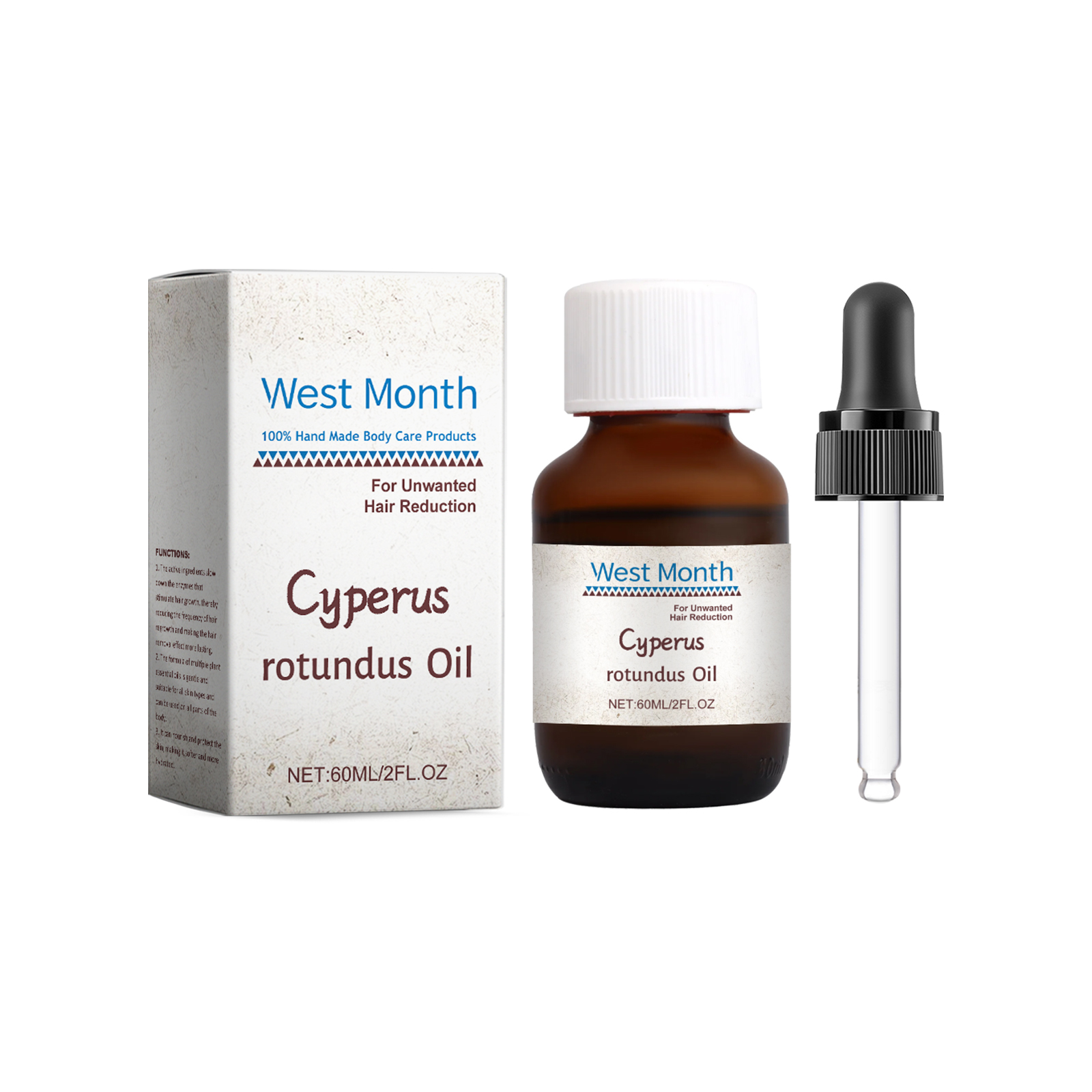 West&Month Cyperi Rhizoma Hair Removal Care Oil, Cyperi Rhizoma Plant Essential Oil Body