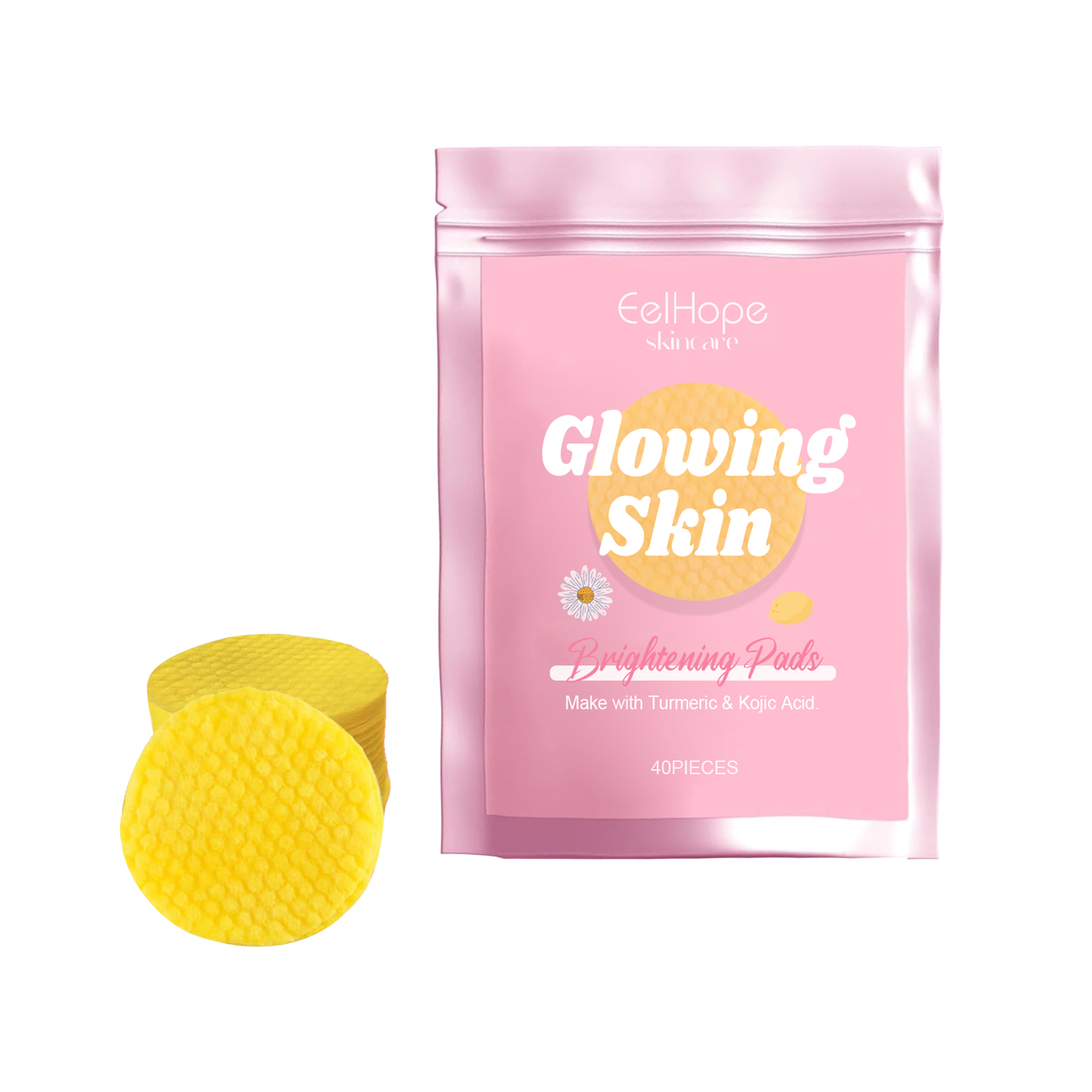 Eelhope Turmeric Acid Cleansing Pad Gently Cleanses Facial Skin Pores, Moisturizes And Refreshes