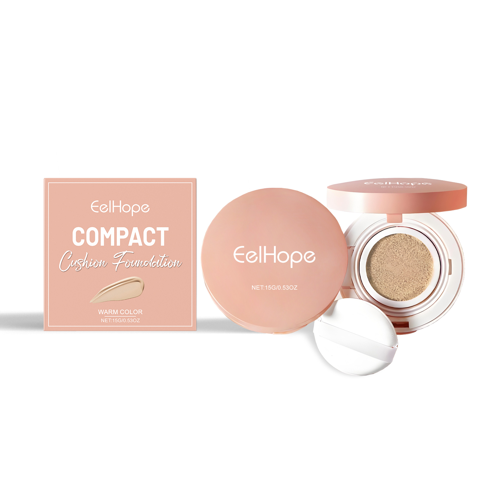 Eelhope Compact Air Cushion Foundation (Natural Color) Natural Lightweight Concealer Durable And