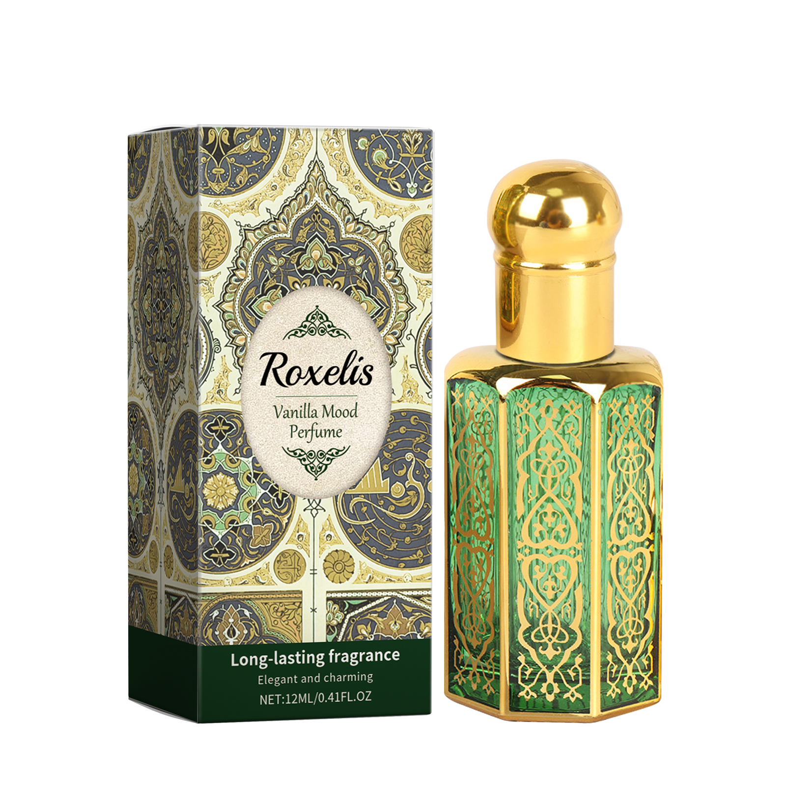 Roxelis Arabic Perfume Vanilla Fragrance Light Elegant Mild Lasting Fragrance Exudes Charm Portable