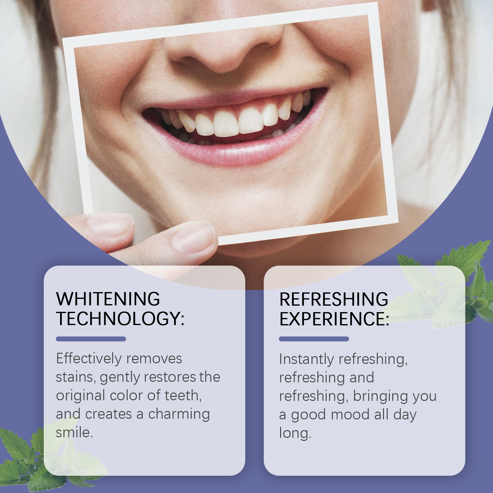 Adult smile care scene with whitening serum lifestyle presentation
