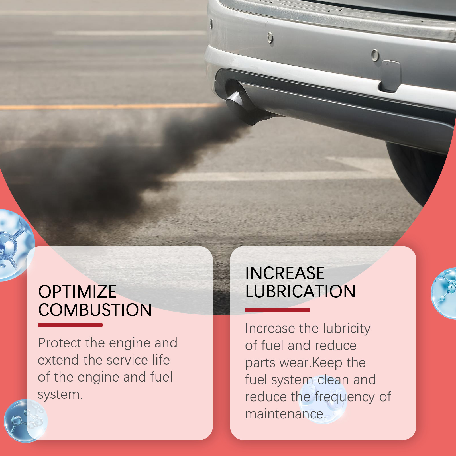 Automotive additive combustion and lubrication benefits