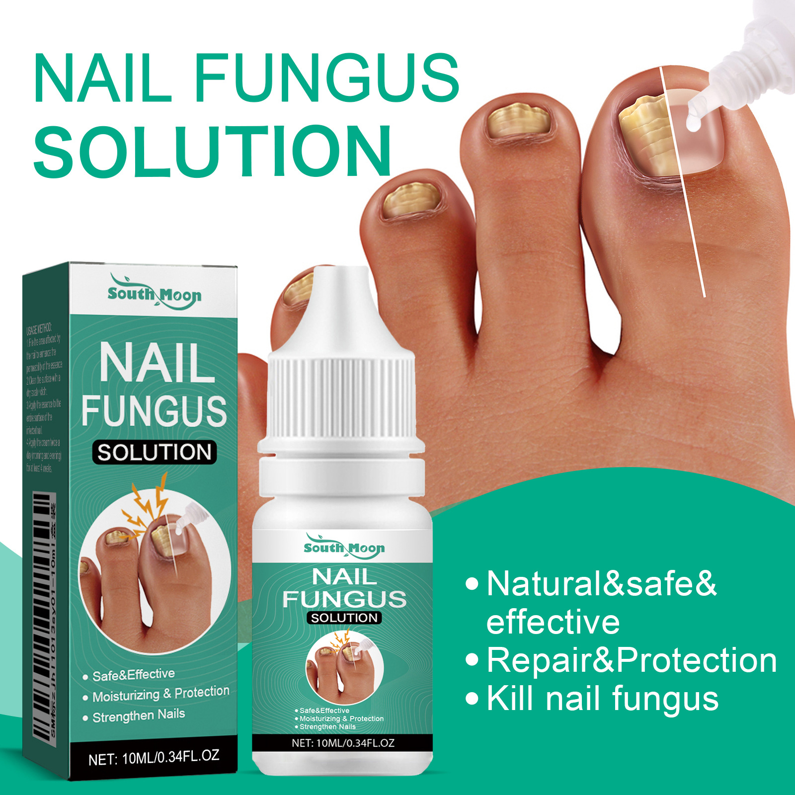 Precision dropper applying essence to a toenail