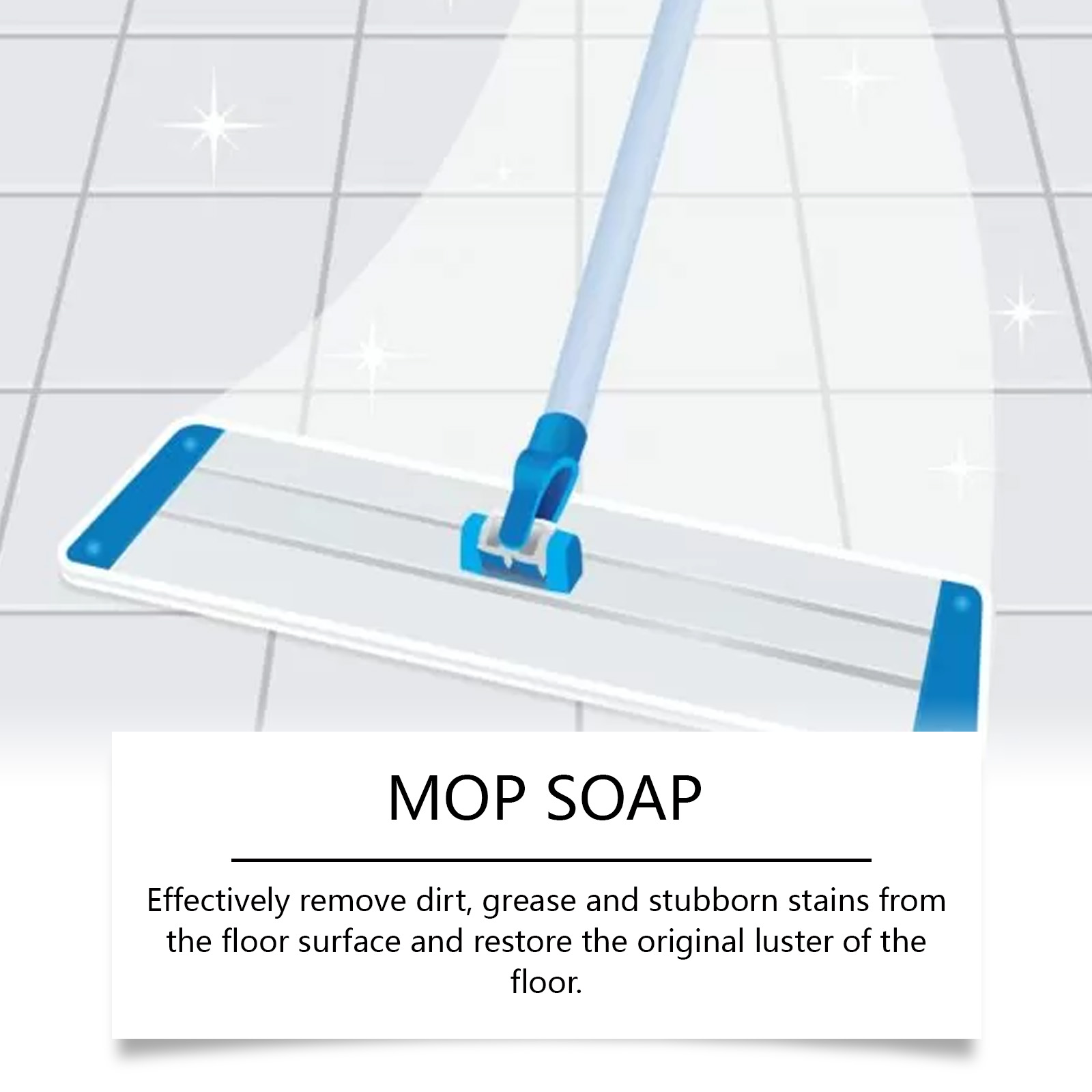 Close‑up of streak‑free white tile floor with window reflection after mopping