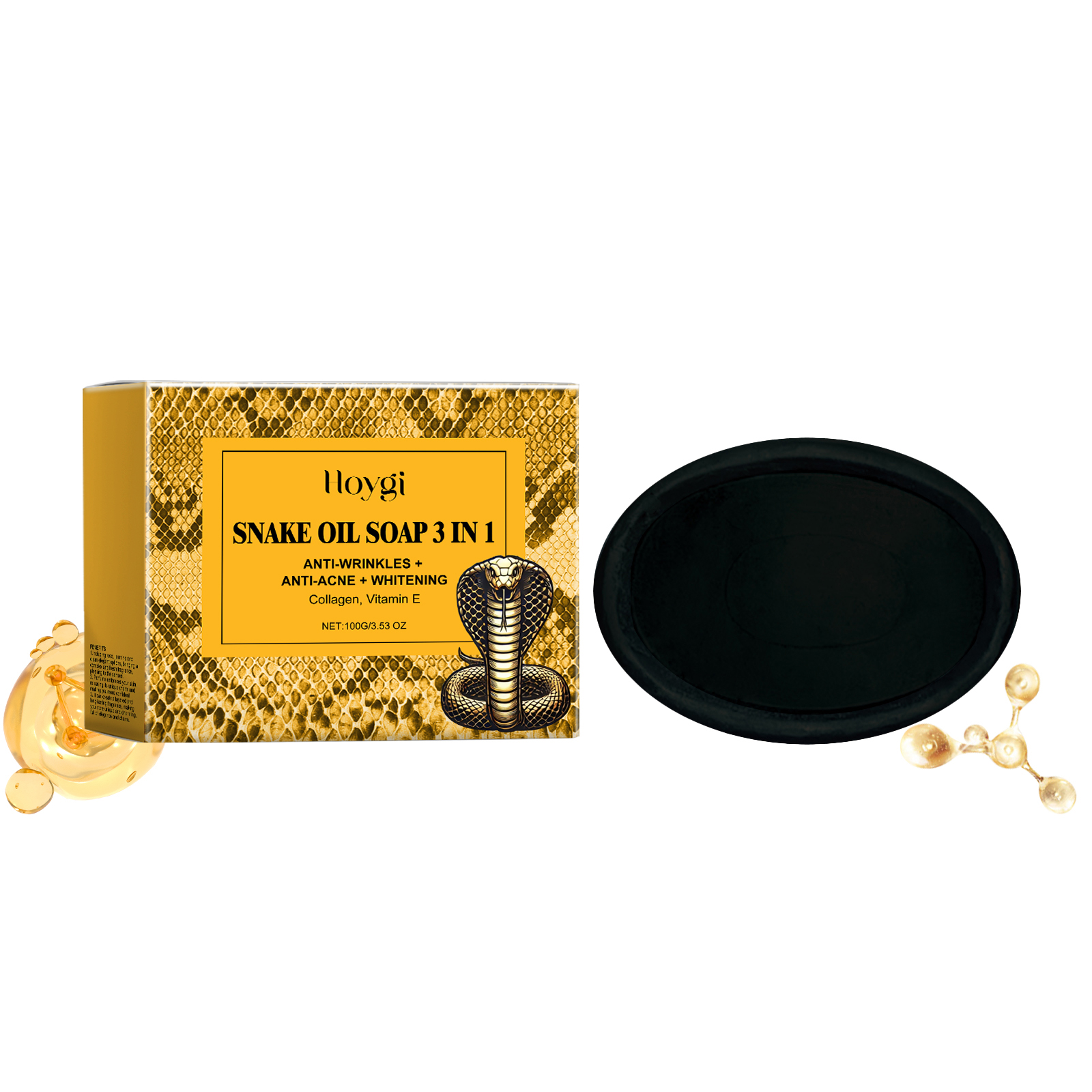 Hoygi Snake Oil Cleansing Soap Gently Cleanses Facial Skin Soft, Smooth And Refreshing Oil Control