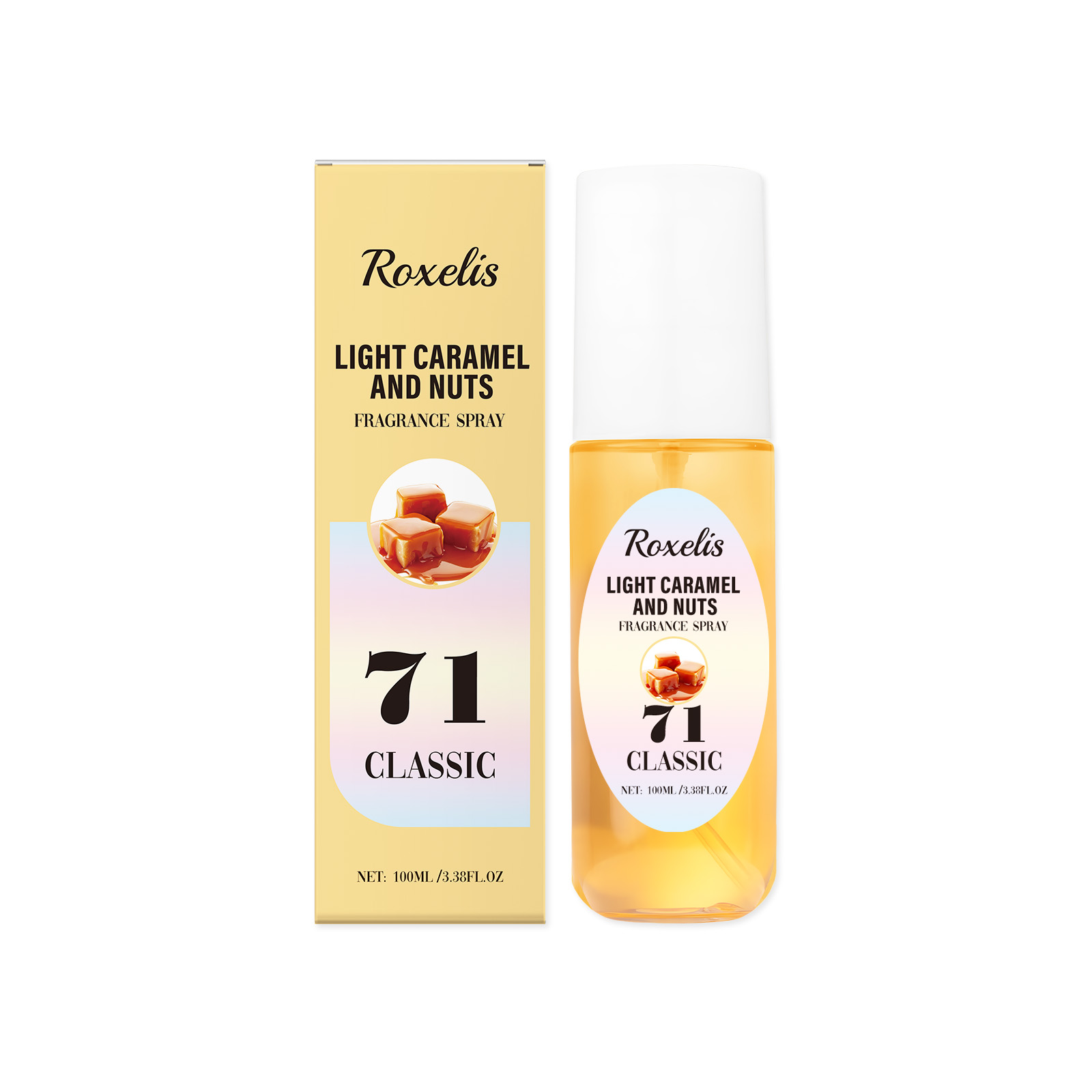 Roxelis Light Caramel Body Spray Long-Lasting Fresh Fragrance For Body Fragrance Light Perfume For