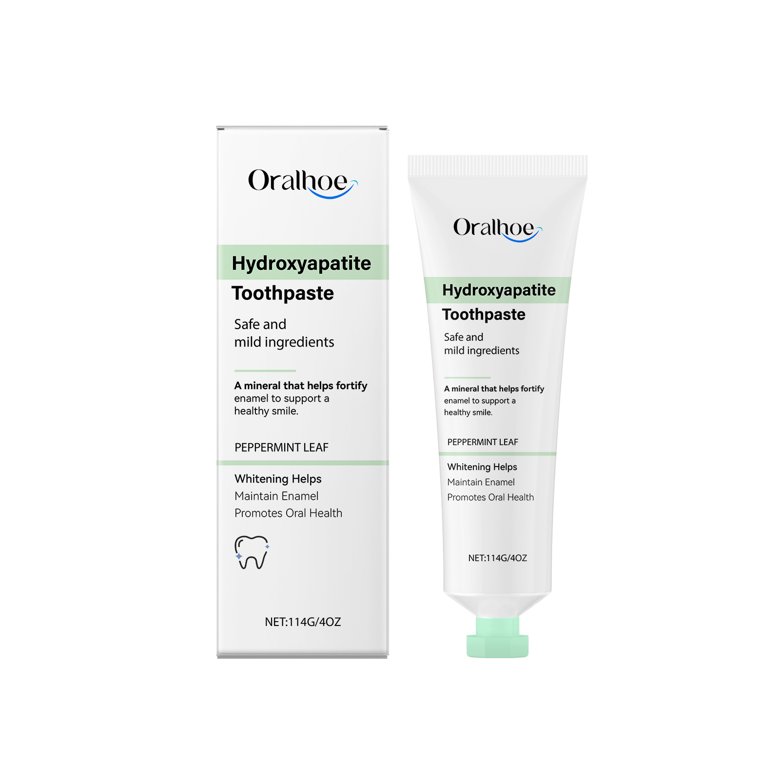 Oralhoe Mint Sparkling Toothpaste, Gently Cleans Stains Fresh Breath Mint Refreshing Toothpaste