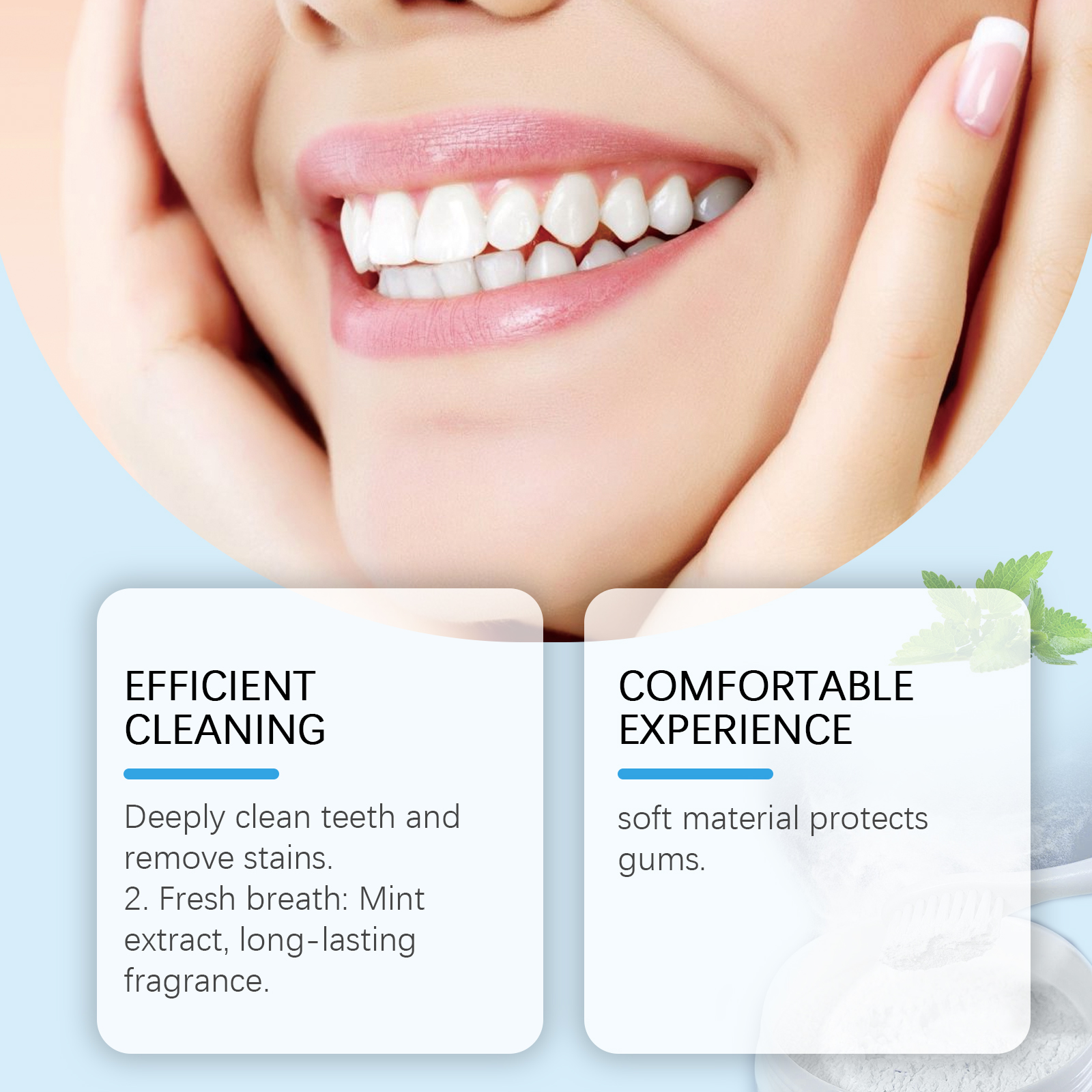 Bright smile illustrating mint-fresh mouth care