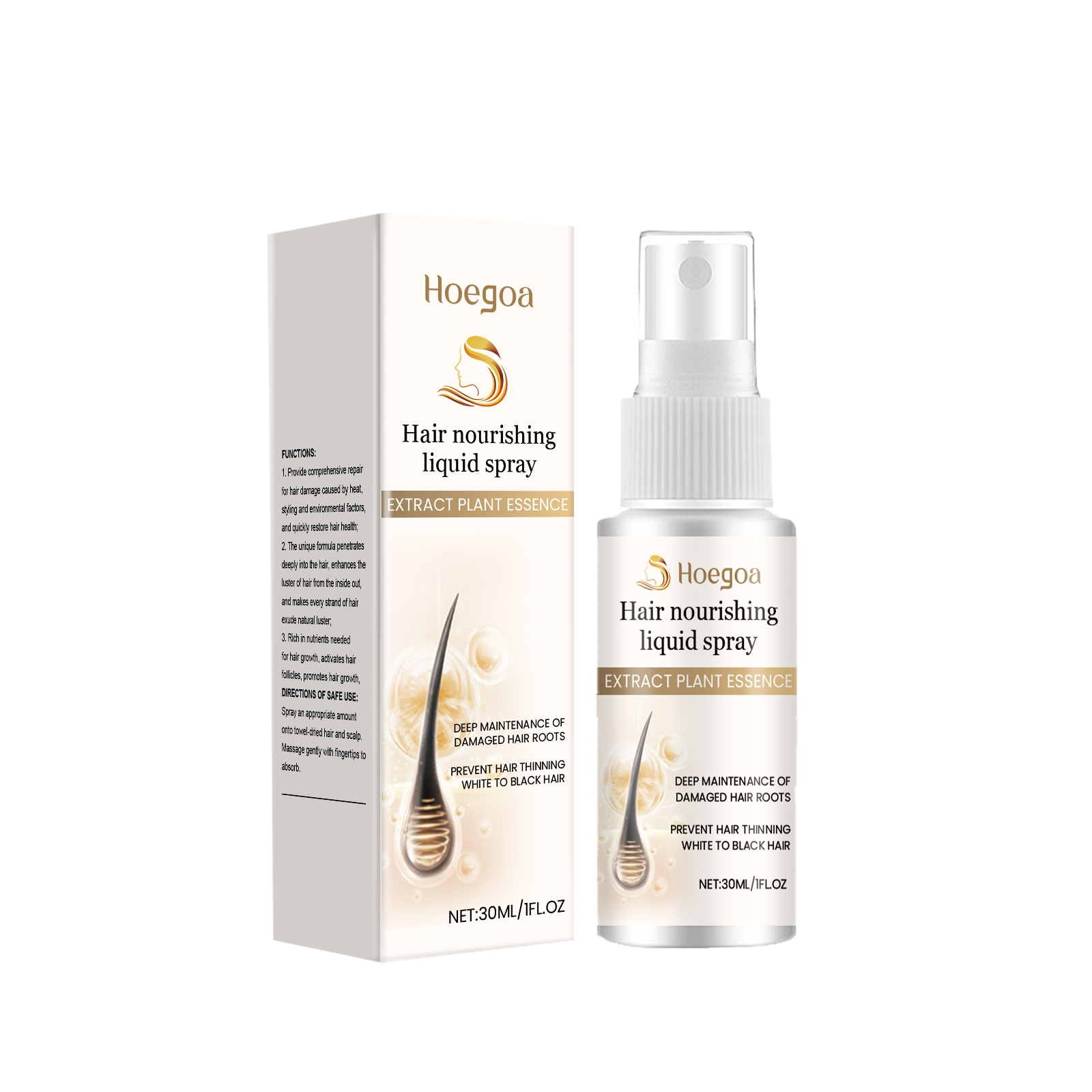 Hoegoa Hair Care Spray Nourishes Frizzy Hair, Softens Hair, 