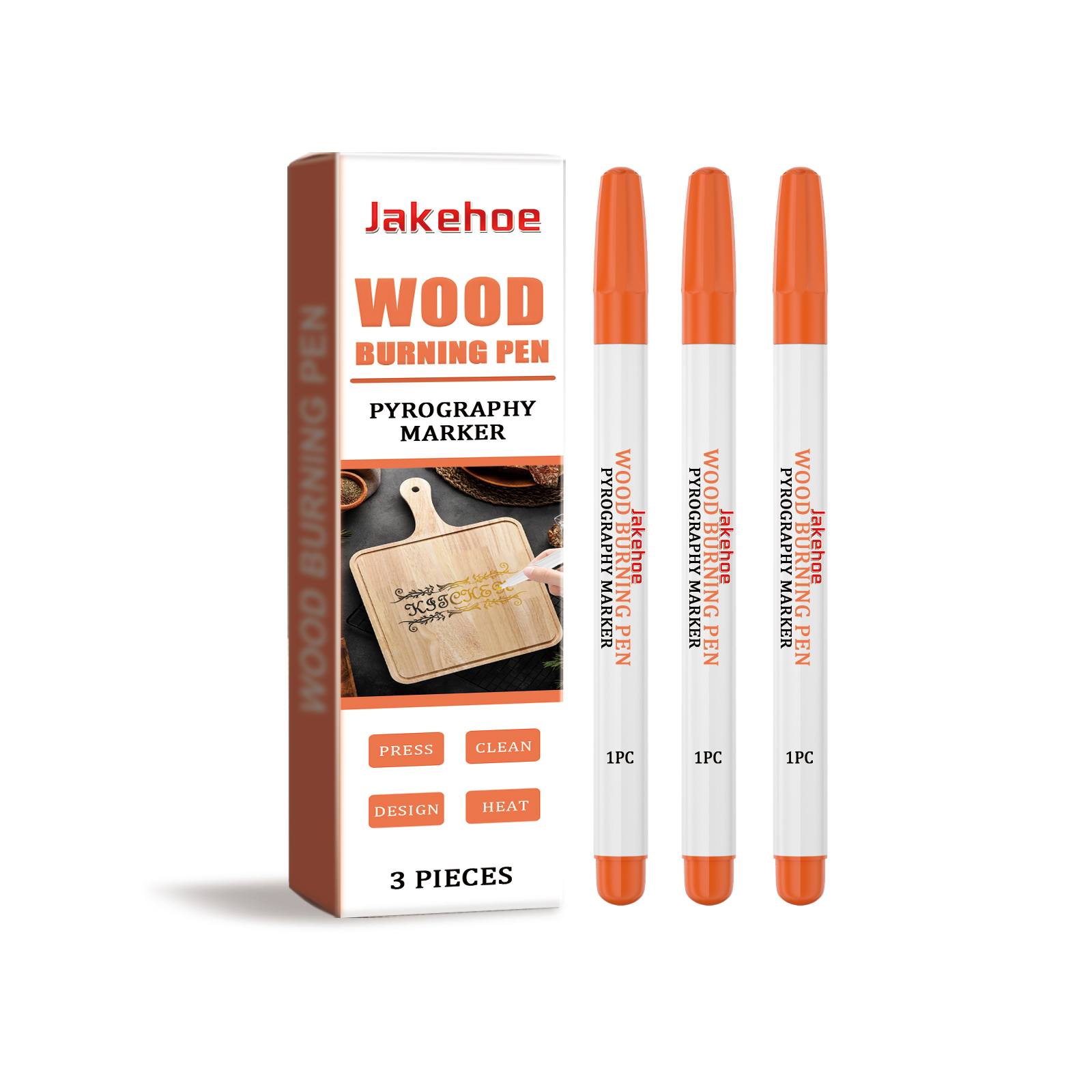 Jakehoe Burning Pyrograph Pen Wood Burning Effect Pyrograph Pen Art Marker Pen Pen
