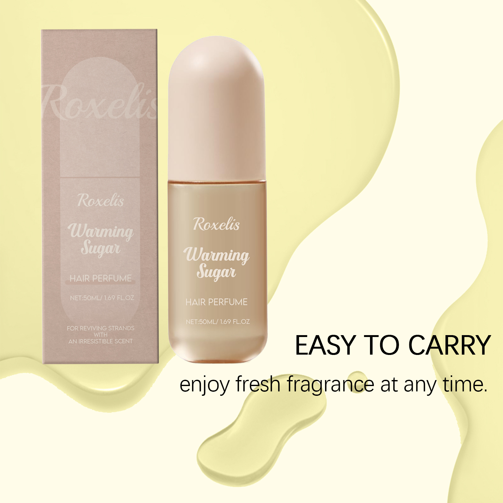 Roxelis spray bottle with portable fragrance message