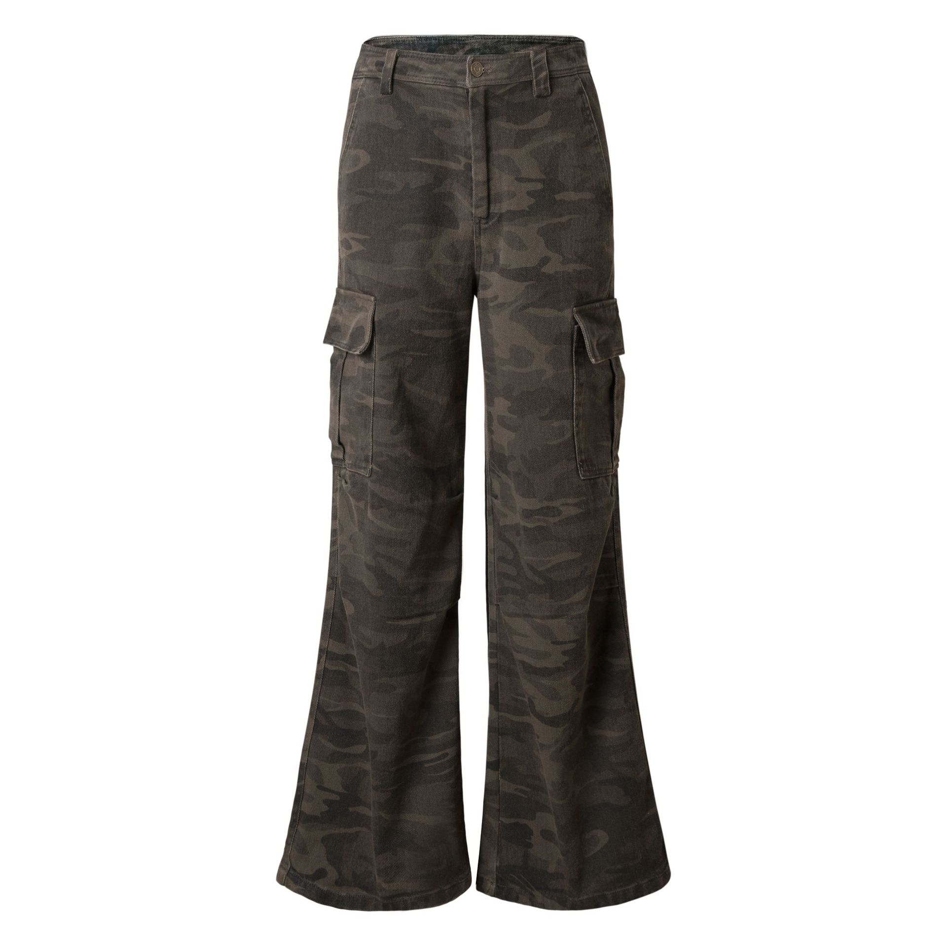 Casual pants camouflage front view