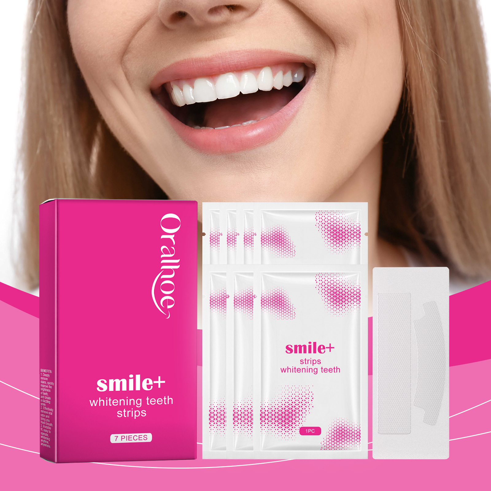 Smiling person displaying the intended cosmetic whitening result