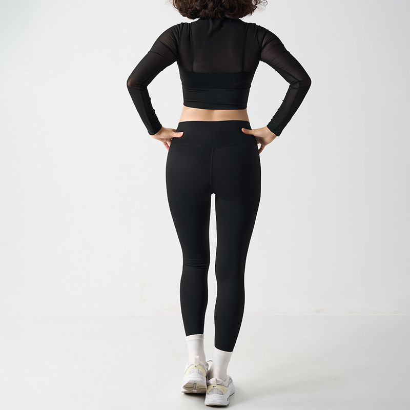 Mesh Sports Yoga Set Women's Mesh and High-Waisted Fitness Leggings 3