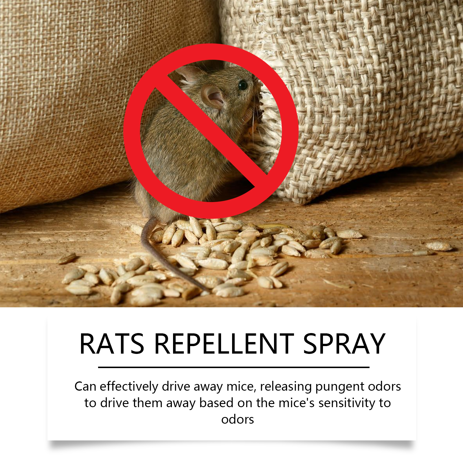 Odor-based rodent deterrent shown near grain storage