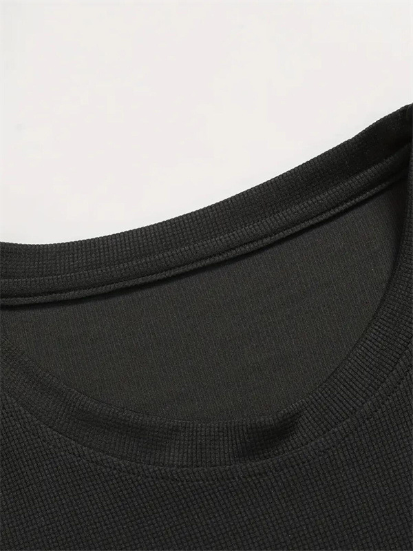 Men's Summer Sports Set Solid Color Round Neck Short Sleeve T-Shirt and Shorts Set Breathable Factory Direct Sales undefined