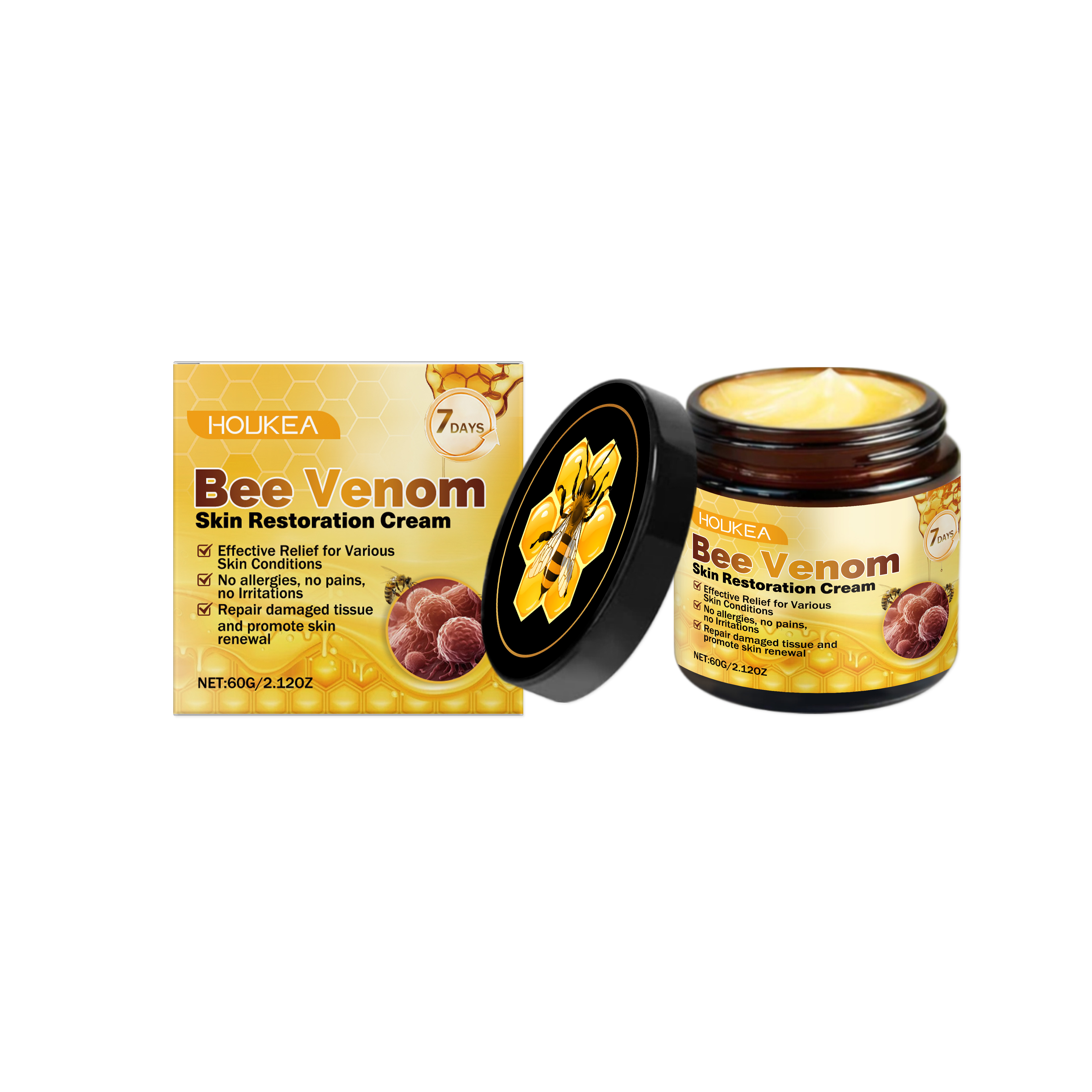 Houkea Bee Venom Skin Care Cream Gently Cleanses And Removes Nevus Moisturizing And Soothing Skin