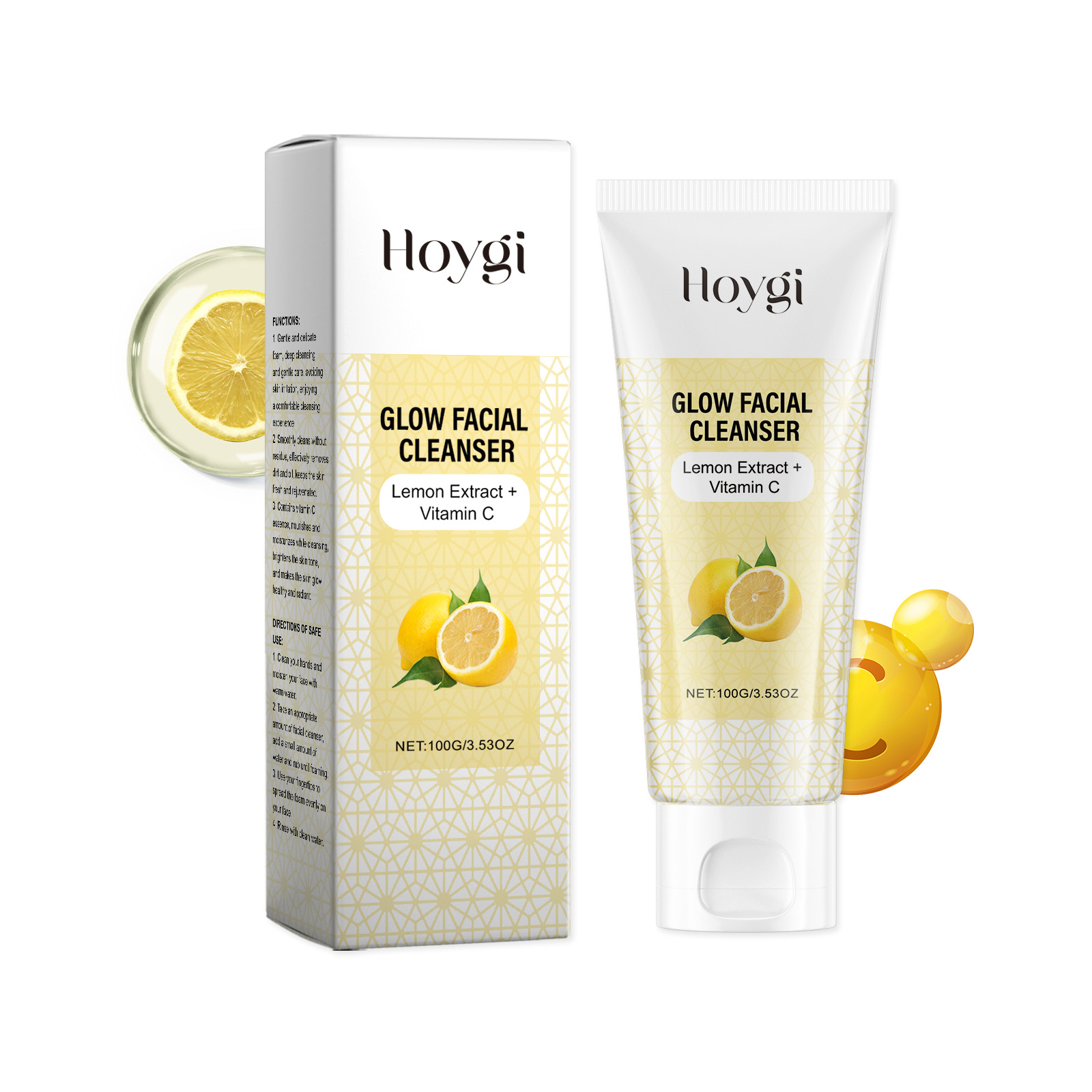 Hoygi Vitamin C Brightening Cleanser, Moisturizes And Soothes Facial Skin With A Clean, Hydrating
