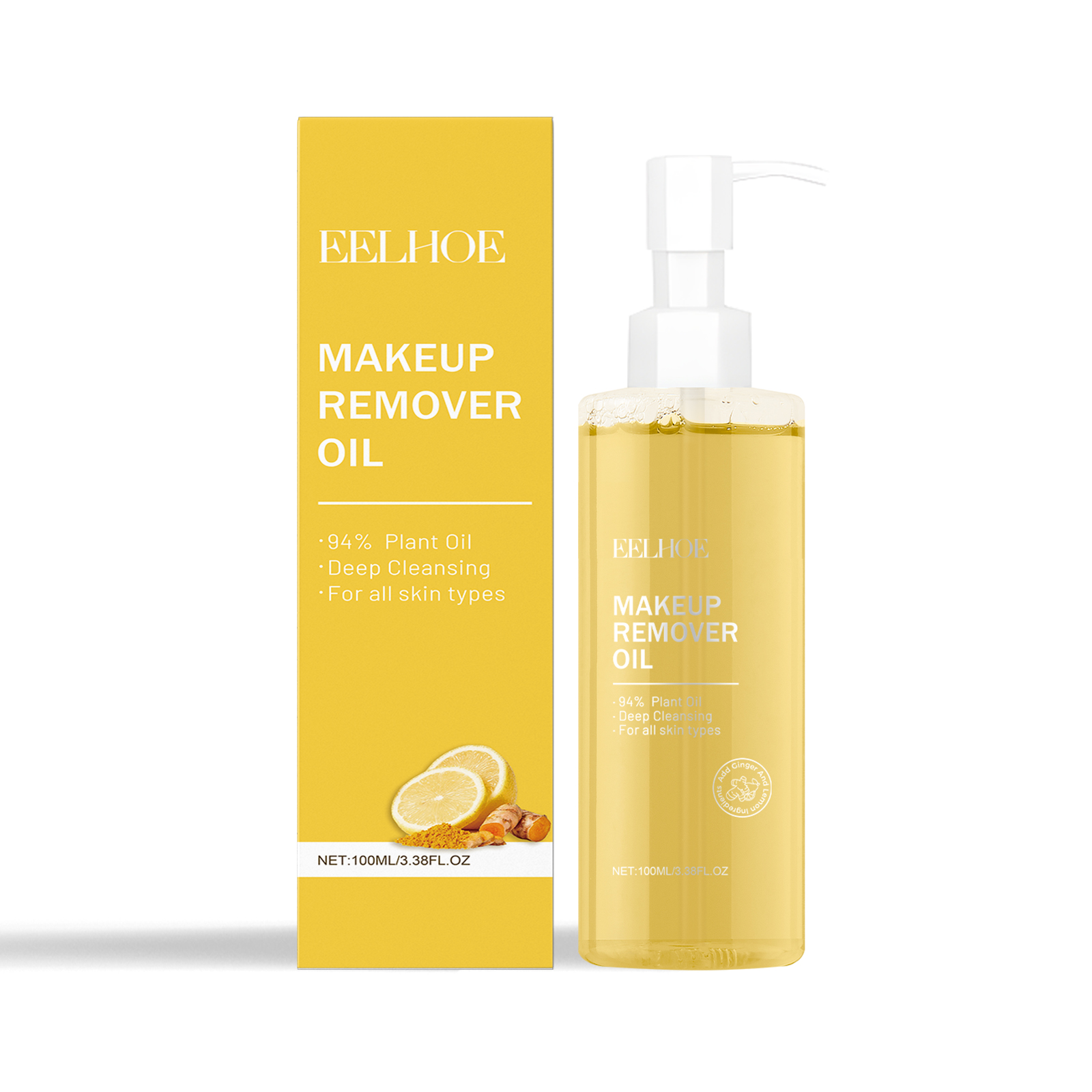 EELHOE Ginger Lemon Cleansing Oil, Care For The Skin And Clean Pores Gentle, Refreshing And