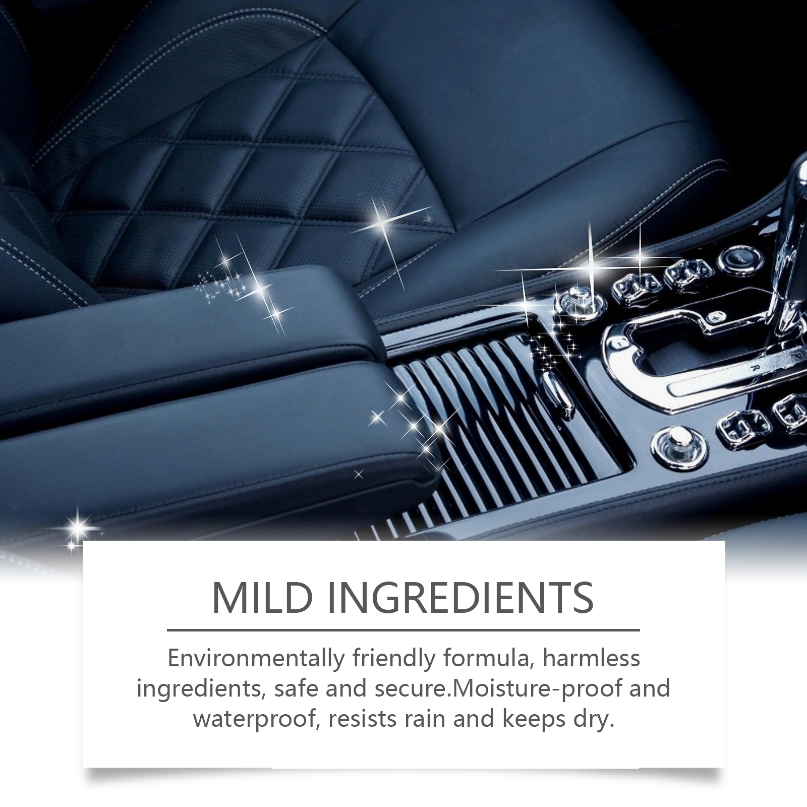 Glossy automotive console with renewed-looking interior trim