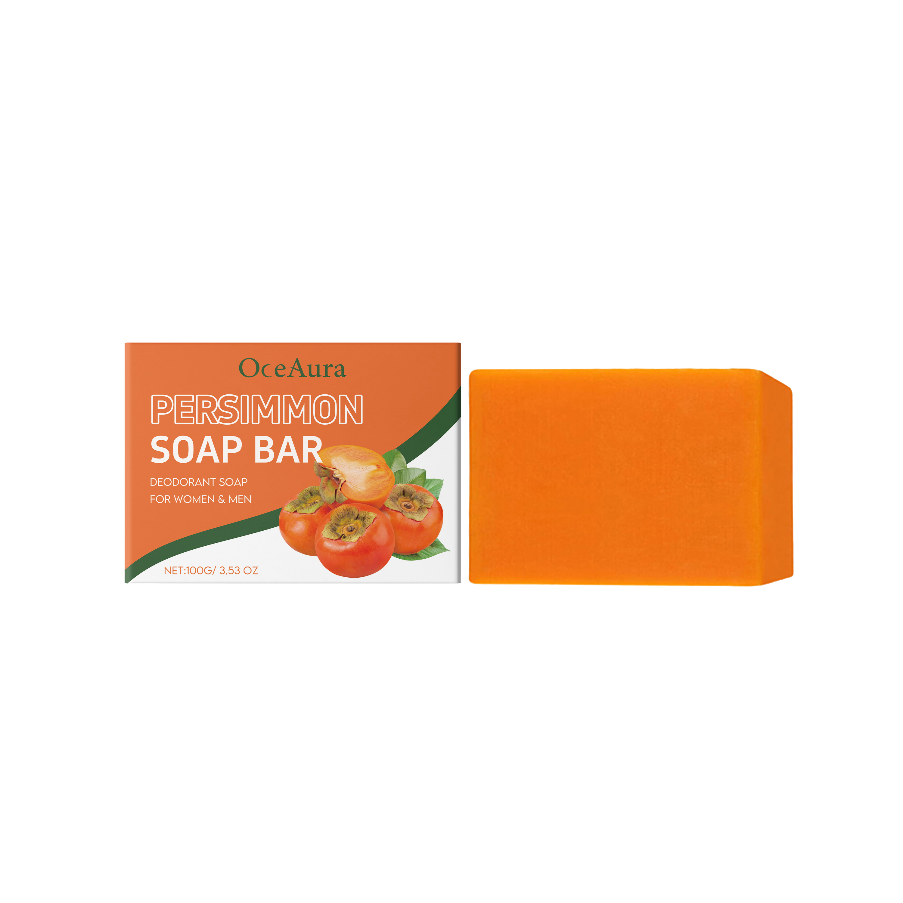 OceAura Persimmon Bath Soap, Gentle Exfoliating Soft Moistur