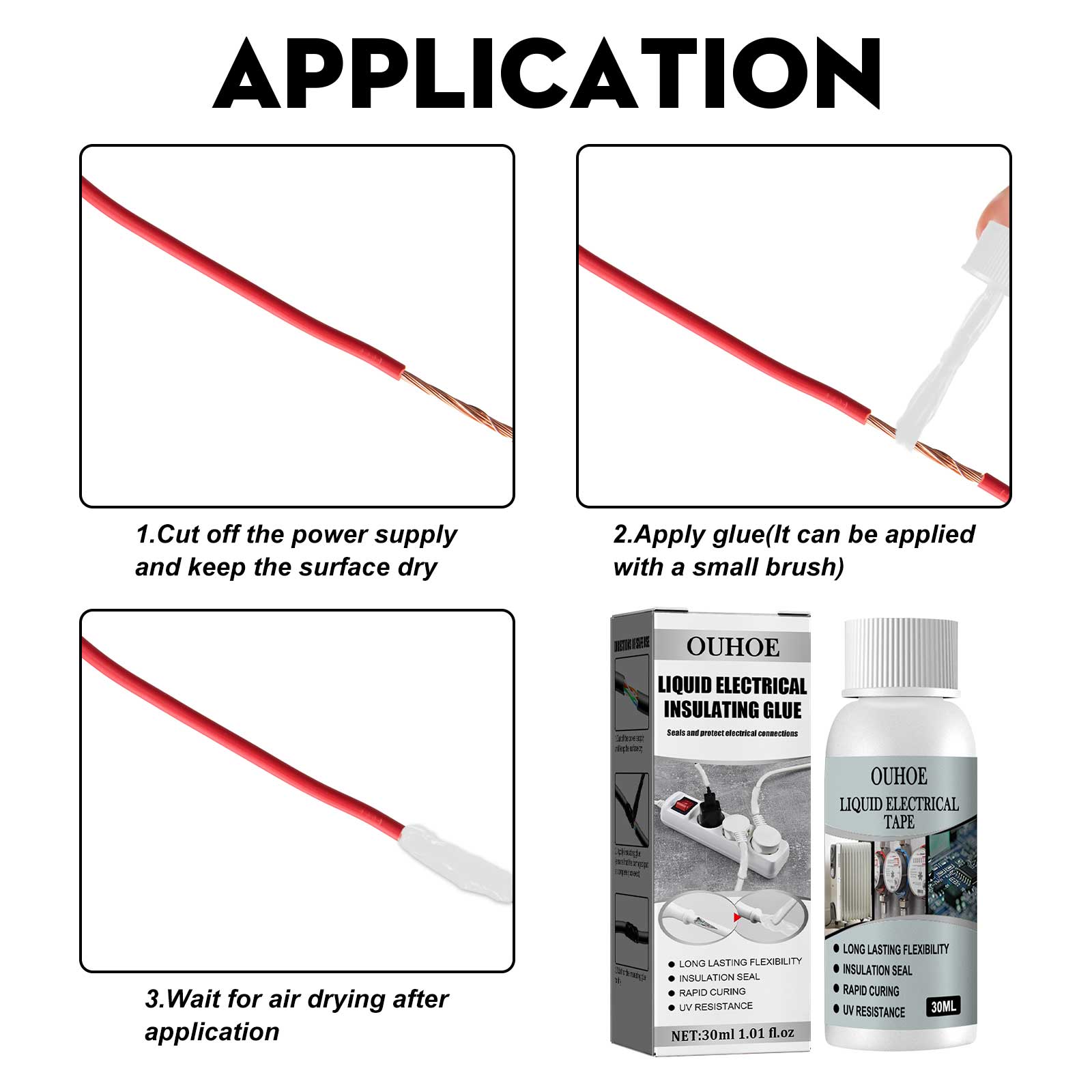 Compact black adhesive bottle technical product detail