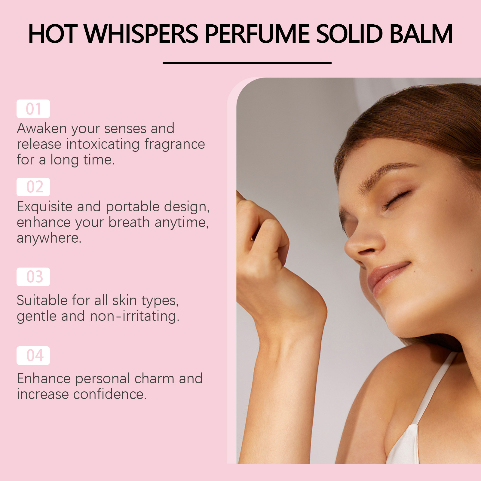 Roxelis solid perfume balm promotional fragrance detail