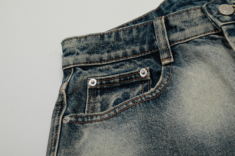 Lightning patterned denim seven quarter shorts EA7718C0B0072B739526BC2F6D7C8FD2