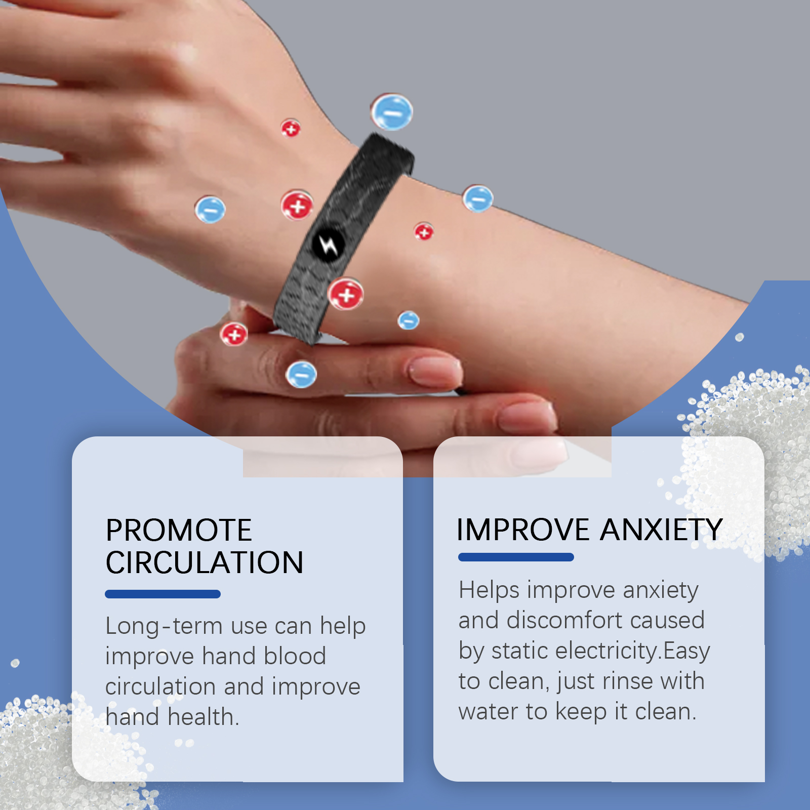 Matte silicone bracelet texture on wrist