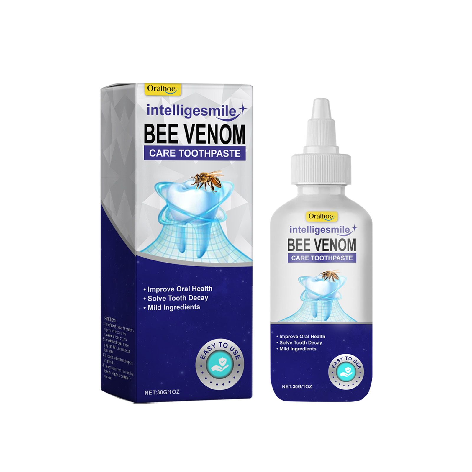 Oralhoe Bee Venom Oral Care Toothpaste Gently And Deeply Cleans Stains And Tartar, Removes Odors And