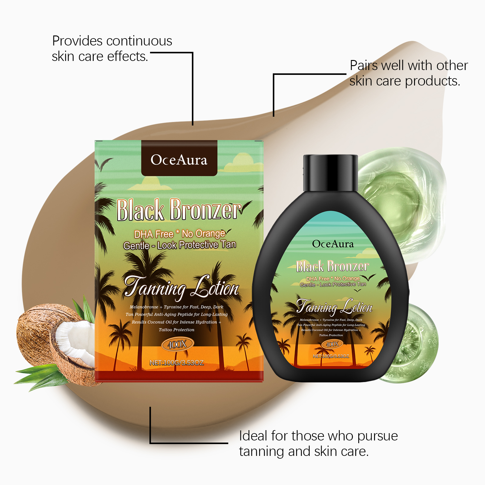 OceAura lotion with coconut-scented moisture care