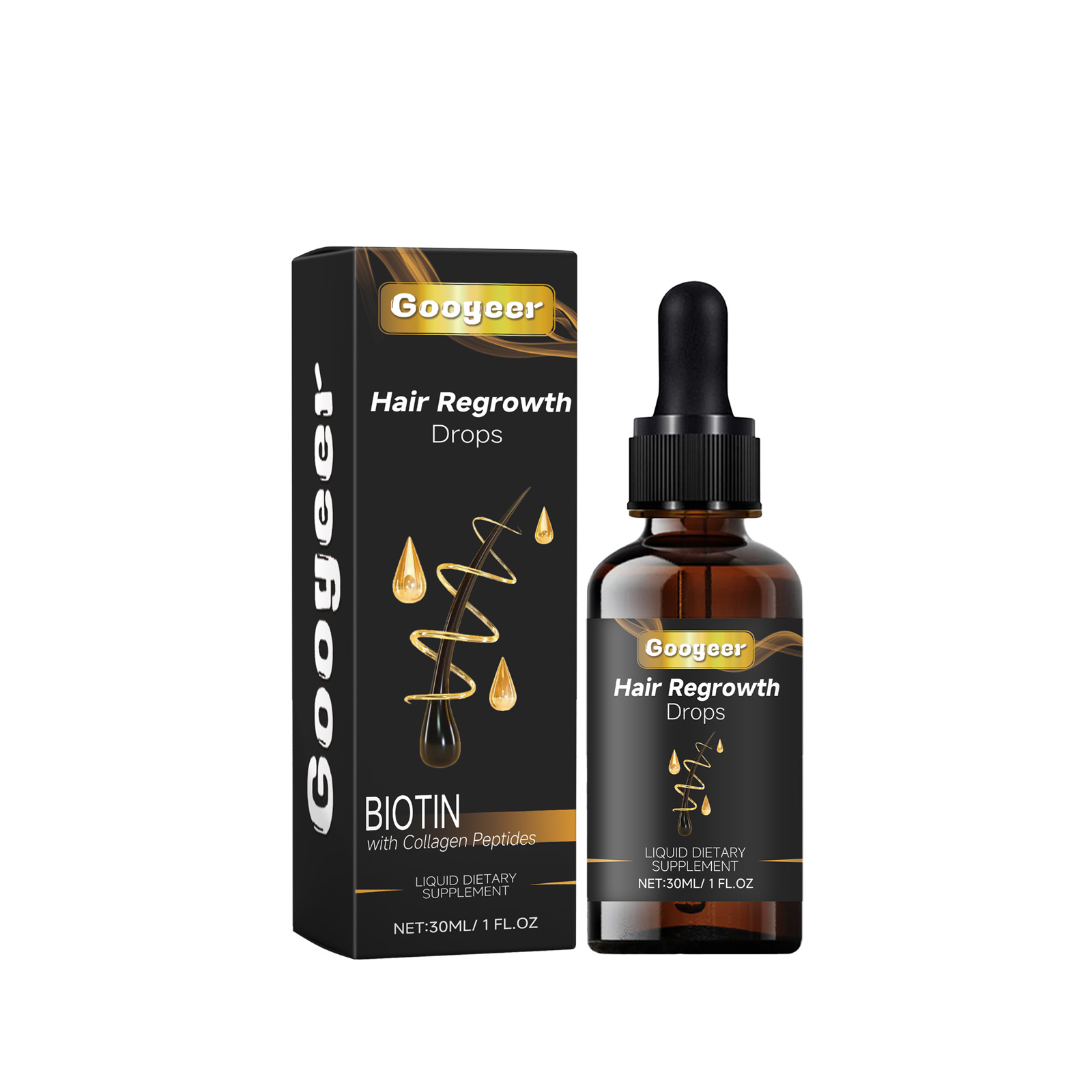 Googeer Hair Regrowth Drops, Repair Dry Hair Smooth Hair Sol