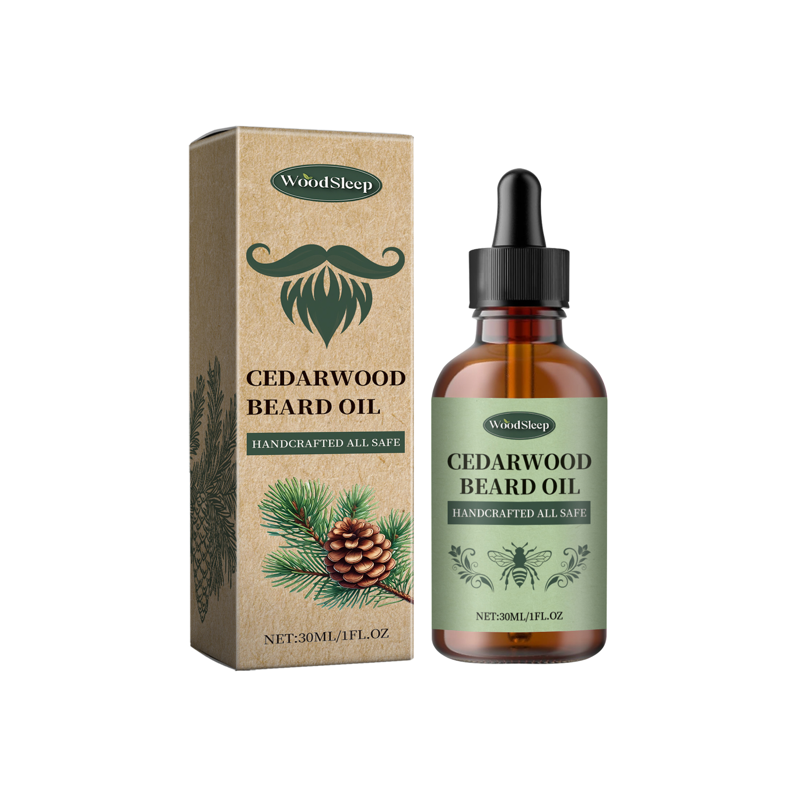 WoodSleep Men's Beard Care Essential Oil Nourishes Shine And Softens Beard Smoothness Care Essential