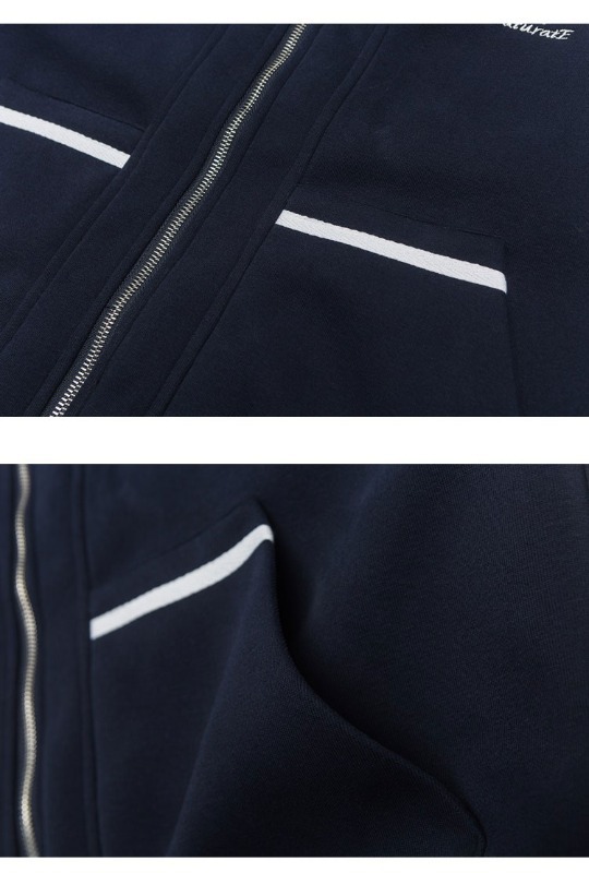 Vintage Navy Stand Collar Jacket - Fabric Details