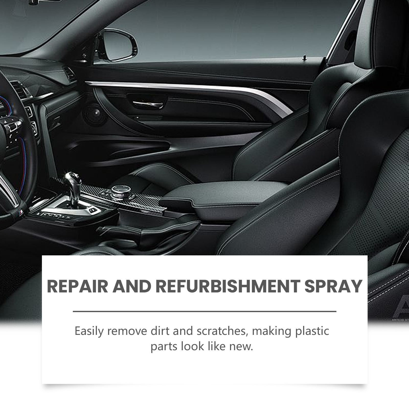 Car interior plastic spray for dirt and scratch appearance