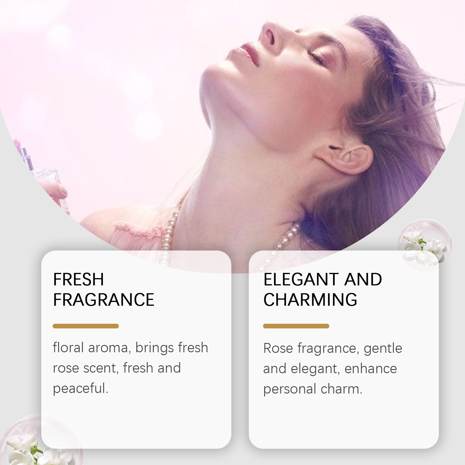Fresh floral Roxelis Jasmine fragrance lifestyle image