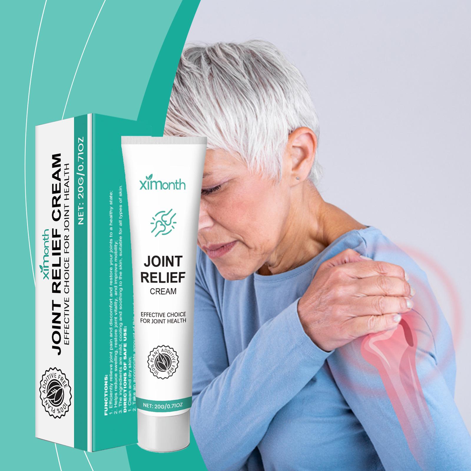 Older woman showing shoulder joint care use case