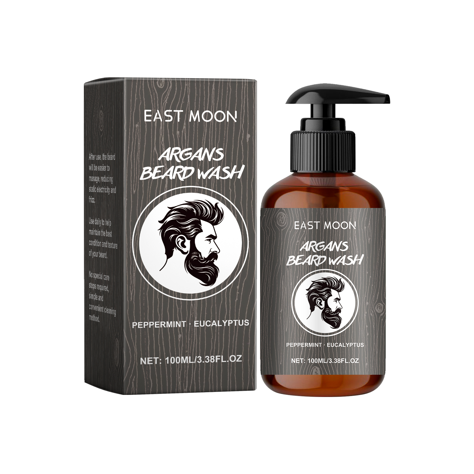 East Moon Facial Hair Shampoo Men's Facial Hair Cleansing Moisturizing Soft Gentle Clean Shave