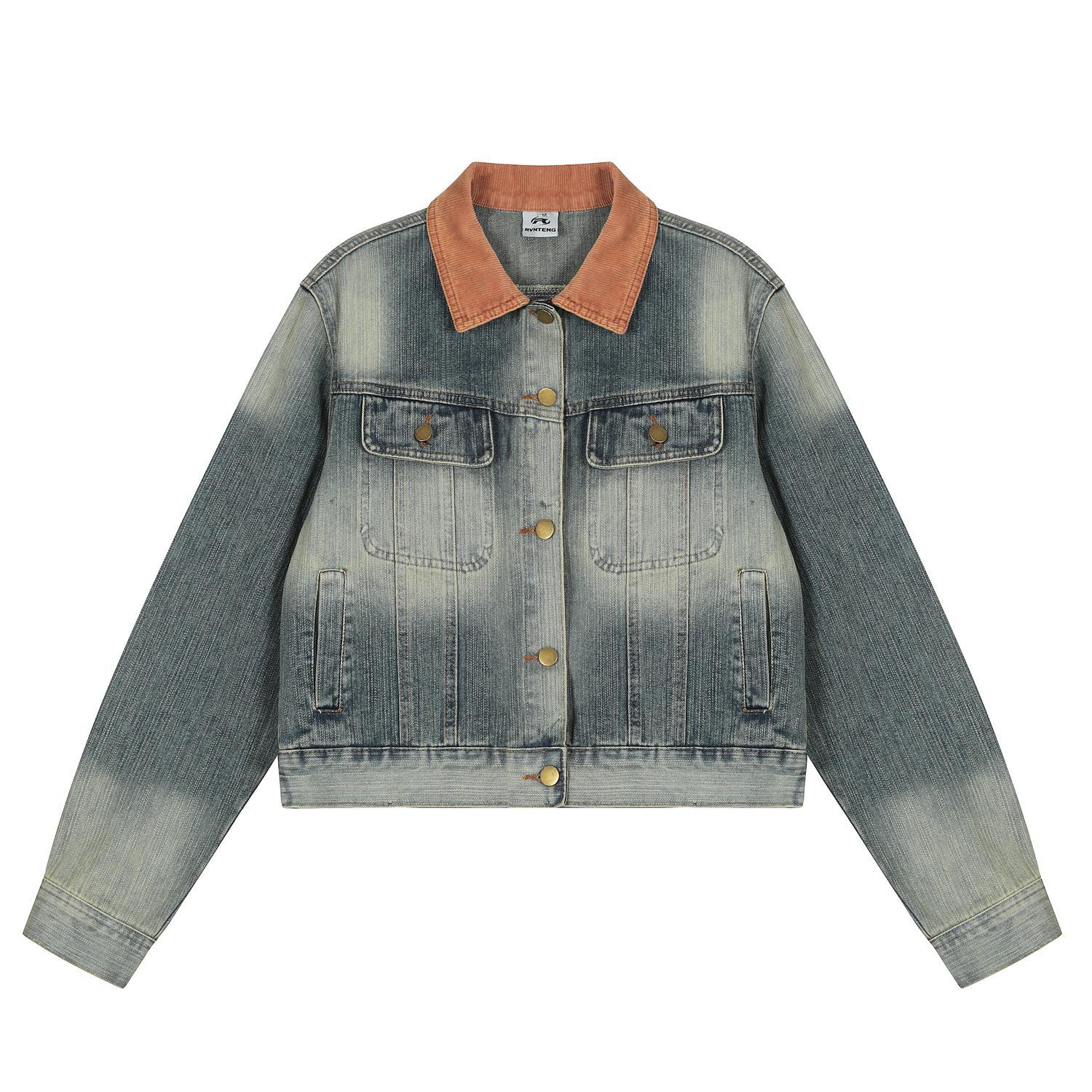 Vintage Washed Denim Jacket - Blue