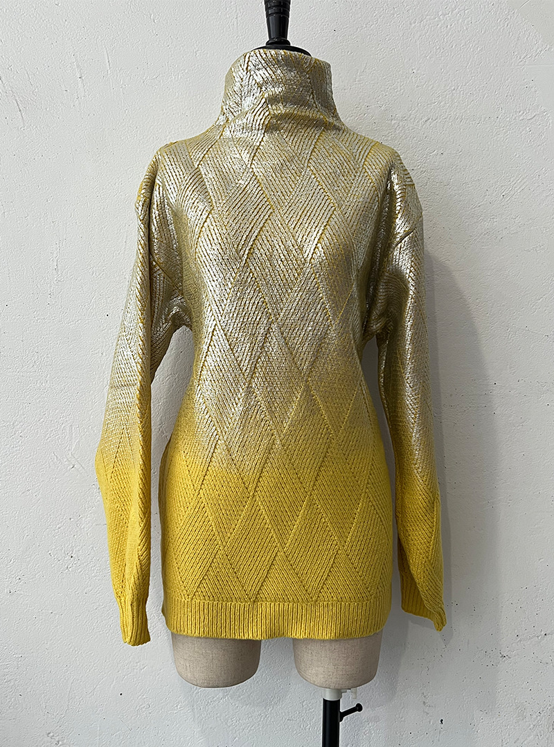 Hot Silver Checkered Sweater Pullover