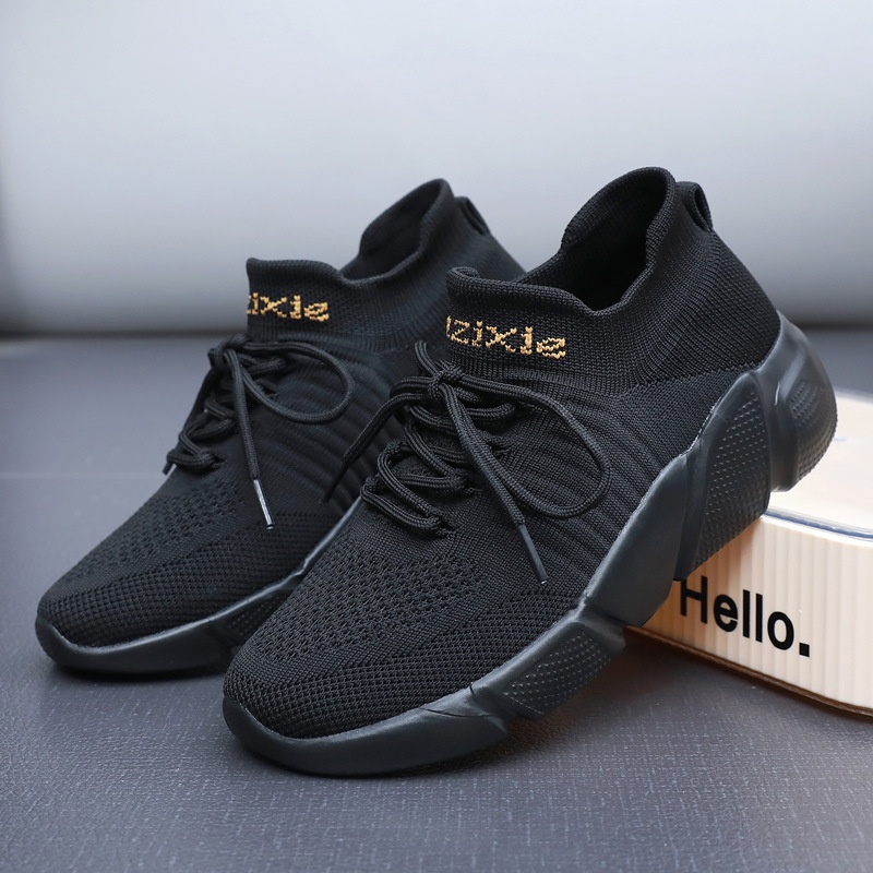 Sports Shoes Women's Summer Breathable Flyknit Elastic Socks Shoes Men's Knitted Soft Sole Running Shoes Versatile image 11