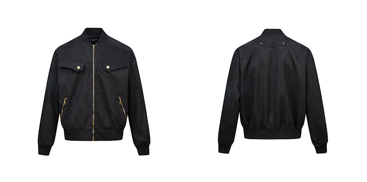 Men’s Vintage Solid Color Jacket - Front View