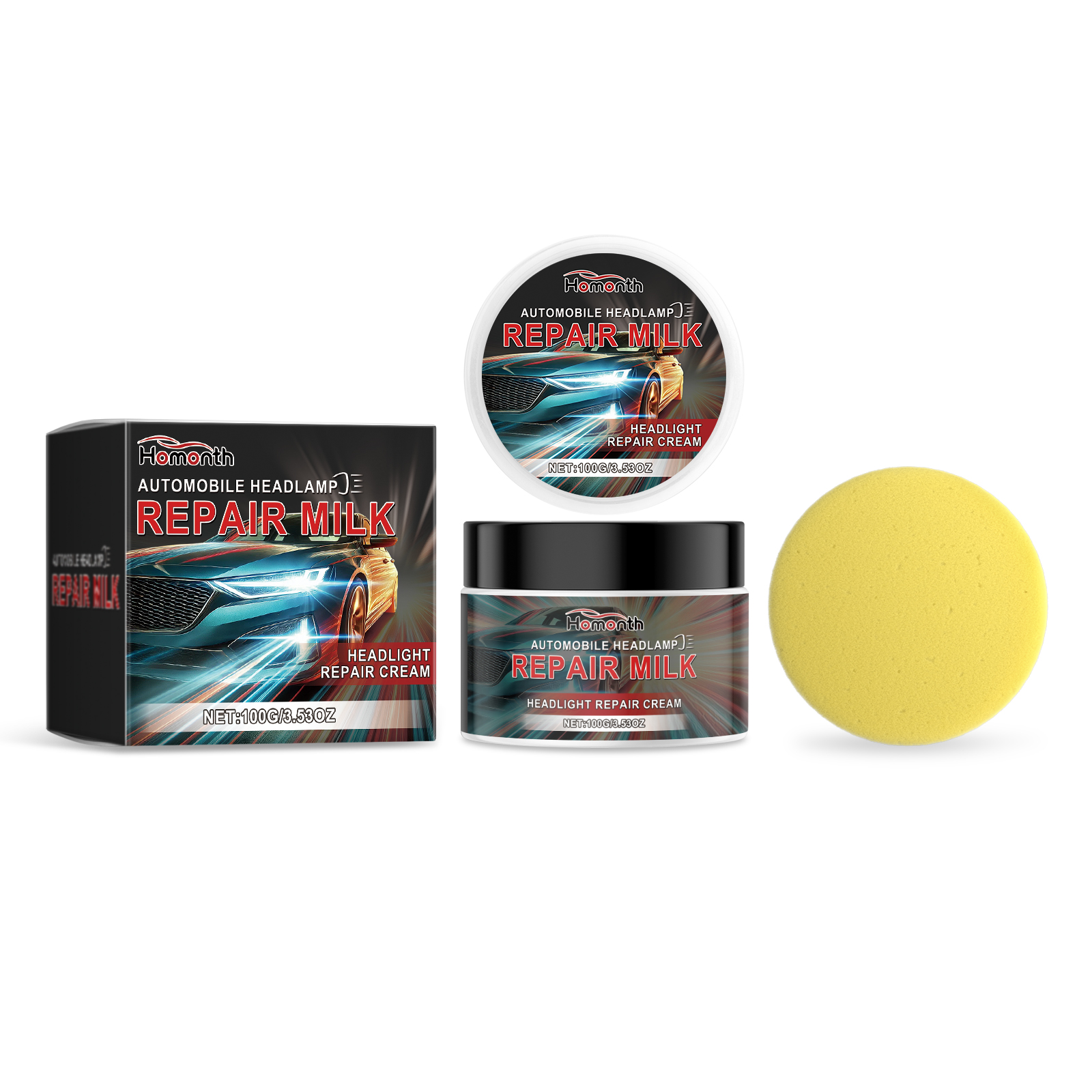 Car Headlight Repair Kit, Car Bright Retreading Agent, Light Scratch Yellow Retr