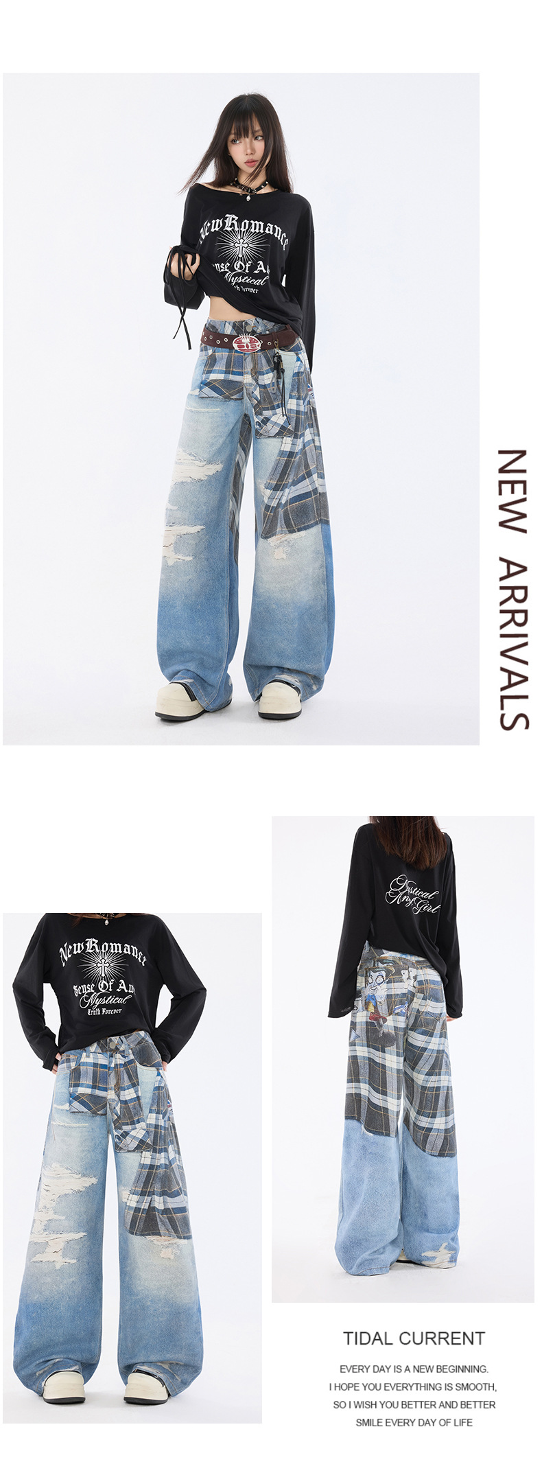 Pantalons en denim imprimés pour femmes