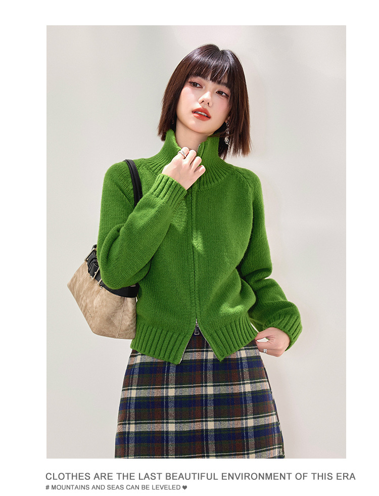 Cárdigan de punto verde trébol Cárdigan de punto verde trébol