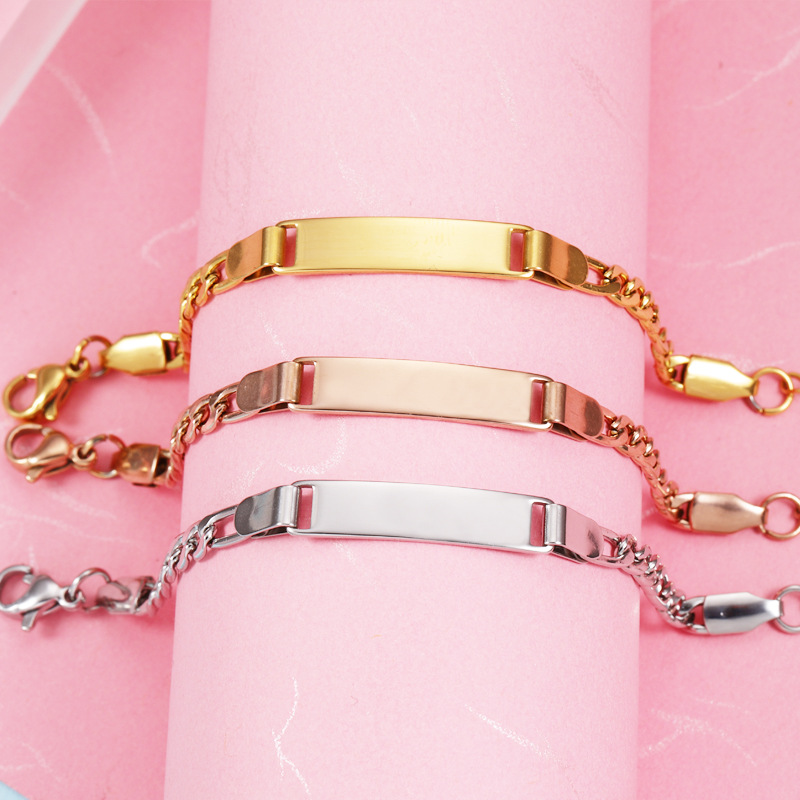 Unique Fashionable Kids' Gift Style Stainless Steel Engravable Children's Bracelet